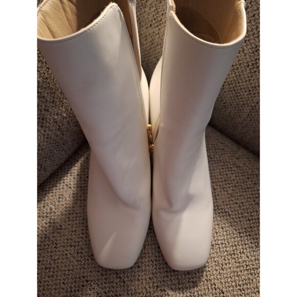 IDIFU Square‎ Toe Ankle Boots, White, Size 8.5 - Picture 3 of 9
